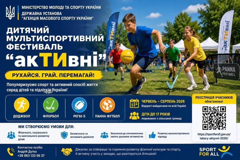 На Одещині тривають дитячі мультиспортивні фестивалі «акТИвні» На Одещині тривають дитячі мультиспортивні фестивалі «акТИвні»